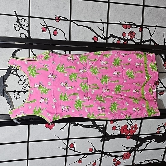 Vanity Collection Dancing Monkey Palm Tree Shift Dress Size Small - Picture 6 of 7